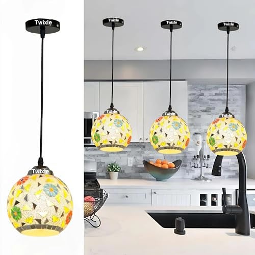 twixle with Bulb Handicraft Yellow Light | Pendants Light | Chandelier| Ceiling Lamp| Hanging Lamp for Living Room| Ceiling Lamp for Bedroom (UDAIPUR) (Pack of 1) - Image 1