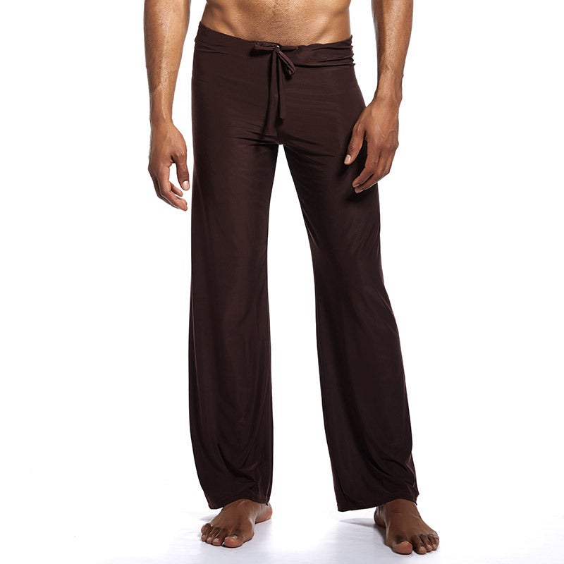 Mens Solid Color Lounge Pants Breathable Large-Size Light Blue - Image 2