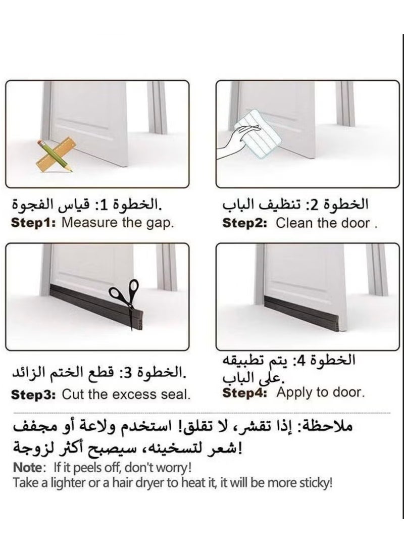 BIG MAX Door Draft Stopper, 100 cm Length Under Door Seal, Door Sweep for Exterior & Interior Doors, Door Bottom Draft Blocker Dust and Noise Insulation - Image 3