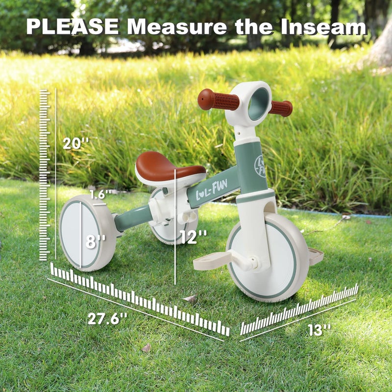 LOL-FUN Tricycle for Toddlers 1-3 Years Old Boys Girls Toy, 4 in 1 Baby Balance Bike for 1 2 Year Old Gift, Kids Bicycle with Easy Assembly Removable Pedal - Image 5