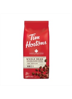 Tim Hortons Whole Bean Original, Medium Roast Coffee, Made with 100% Arabica Beans, 12 Ounce Bag  - Image 1