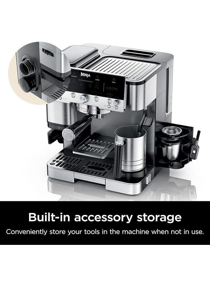 Ninja Luxe Premier  3-in-1 Coffee Maker with Grinder and Frother for Latte, Cappuccino, Cold Brew & Espresso, Easy to Use, 4 Presets for Frothing, 2 Years Warranty 2 L 1650 W ES601UK Silver - Image 5
