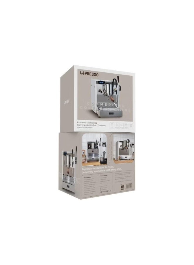 ليبرسو ماكينة قهوة إسبريسو تجارية من LePresso Espresso Eccellenza بضغط 10 بار وتحكم بدون لمس. - Image 4