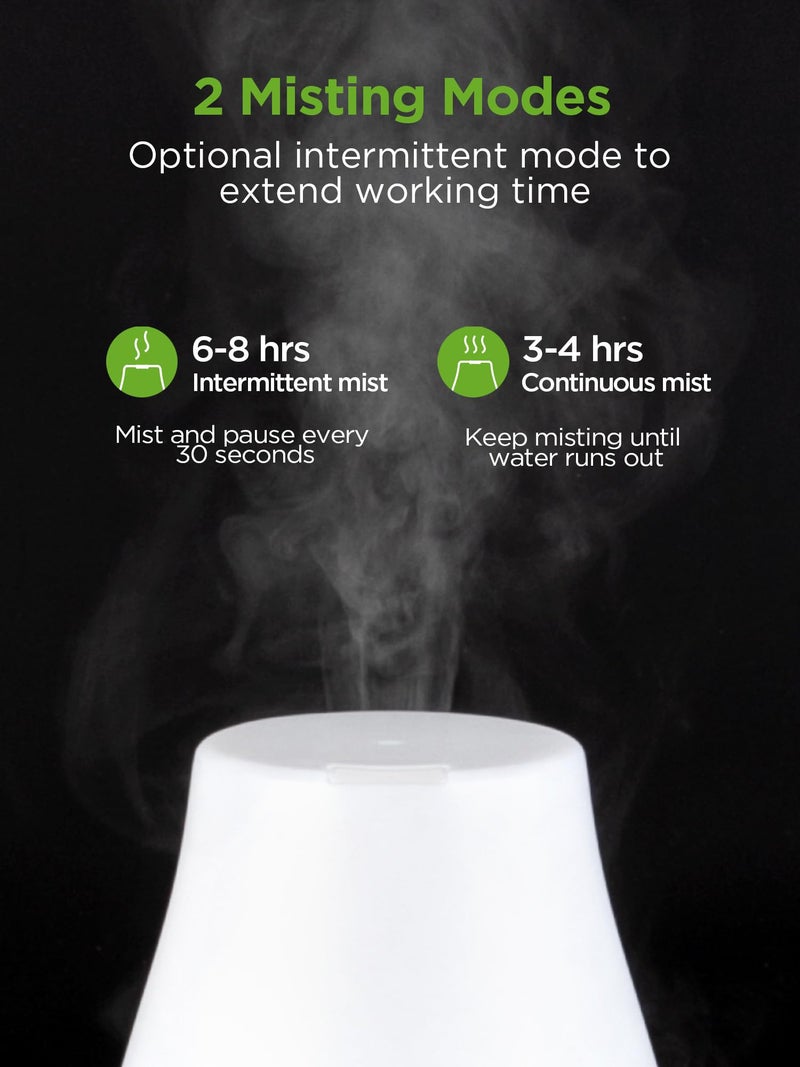 InnoGear Essential Oil Diffuser, Ultrasonic Diffusers for Home Aromatherapy Humidifier for Bedroom Room 7 Colors LED 2 Mist Mode Auto Off, Brown Base - Image 3