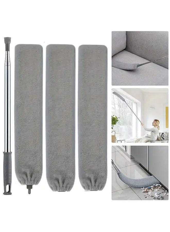 Static Electric Bed Duster 2 Piece Set With Gray Crevice Brush And Cloth Covers - Image 1