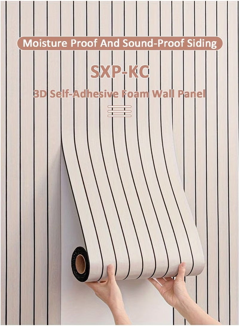 JOGAMS 3D Wall Paper Foam Wallpaper 1 Roll Self Adhesive Waterproof Thickened Wallpaper Sticker Wall Covering for Kitchen Room Ceiling Wall Indoor Use Moisture Proof Sound Insulation Wallboard 2.8mm x 40cm x 300cm - Image 2