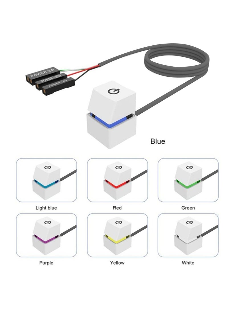 Computer Desktop Switch 2M Portable LED Lights Computer Desktop Switch PC External Start On Off on Extension Cable RGB Light - Image 1