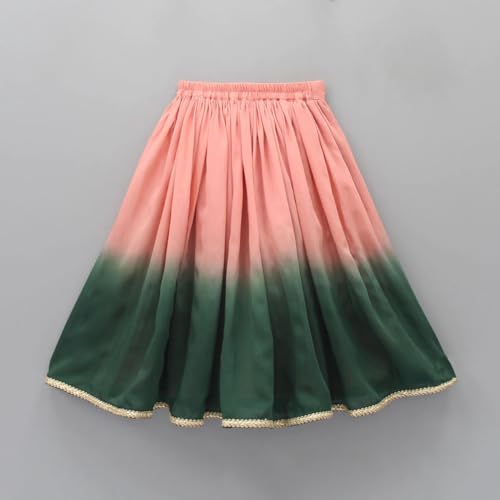 GORLYA Gorliya Girls Choli Set Printed Crop Top Tie Front Lehenga Skirt Outfit Festive Ethnic Party Traditional Dress Summer Casual Lightweight Soft Fabric - Image 5