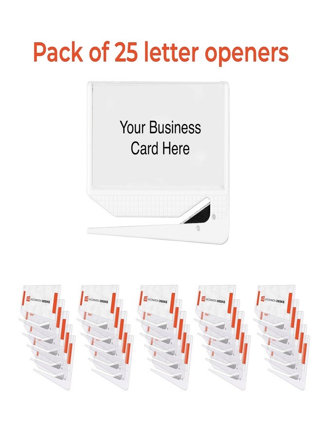 Uncommon Desks Business Card Letter Openers - (25 Pack) (Clear) Professional Letter Openers with Business Card Insert, Perfect Promotional Item for Business - Image 2