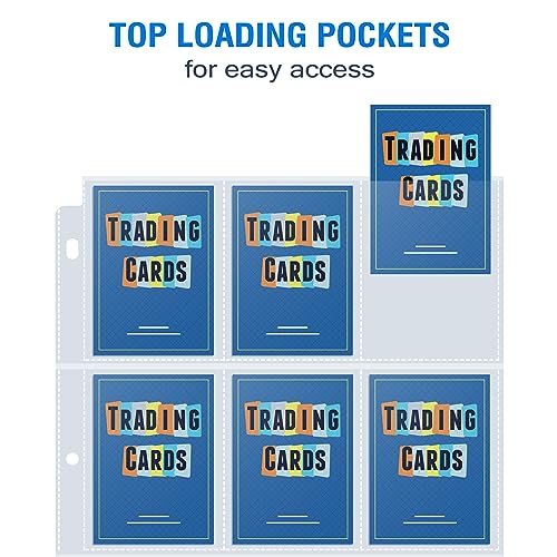 Sooez 120 Pack 9 Pocket Page Protectors, Sooez Trading Card Sleeves for 3 Ring Binder, Baseball Cards Holder, Protective Pages Sheets for Binders Album, Fit for YuGiOh, MTG, Game, Business & Sports Cards - Image 3