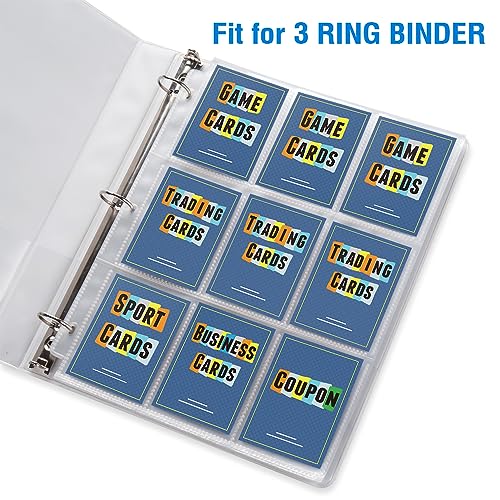 Sooez 120 Pack 9 Pocket Page Protectors, Sooez Trading Card Sleeves for 3 Ring Binder, Baseball Cards Holder, Protective Pages Sheets for Binders Album, Fit for YuGiOh, MTG, Game, Business & Sports Cards - Image 5