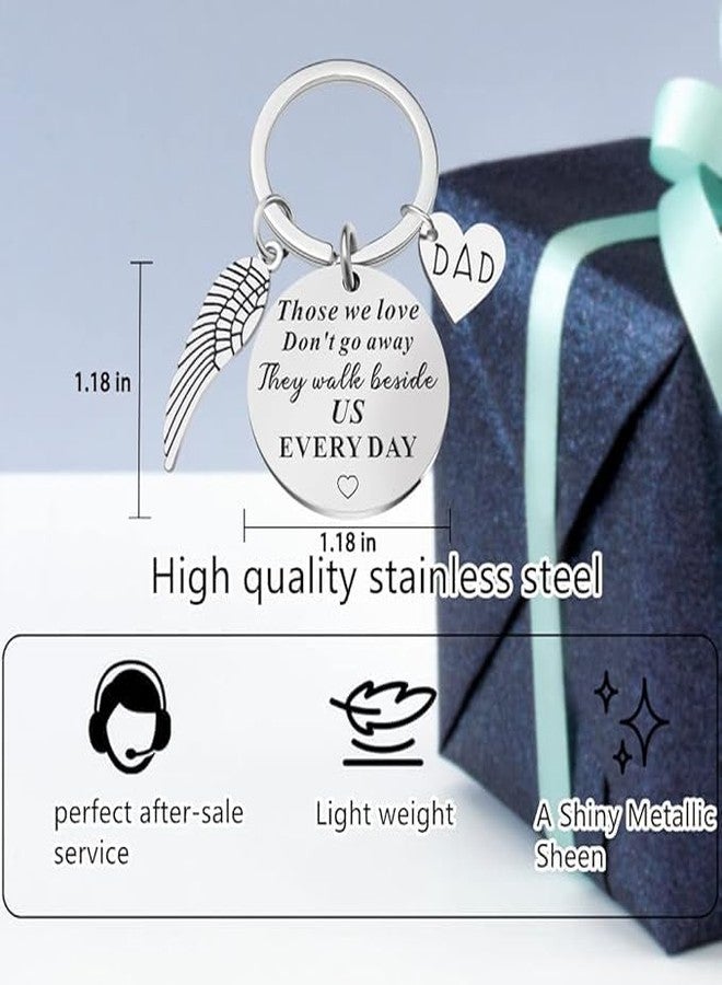 Axmerdal Memorial Keychain Gift for Dad Sympathy Remembrance Gift Those We Love Don't Go Away Keyring Loss of Father in Memory of Dad (Dad) - Image 2
