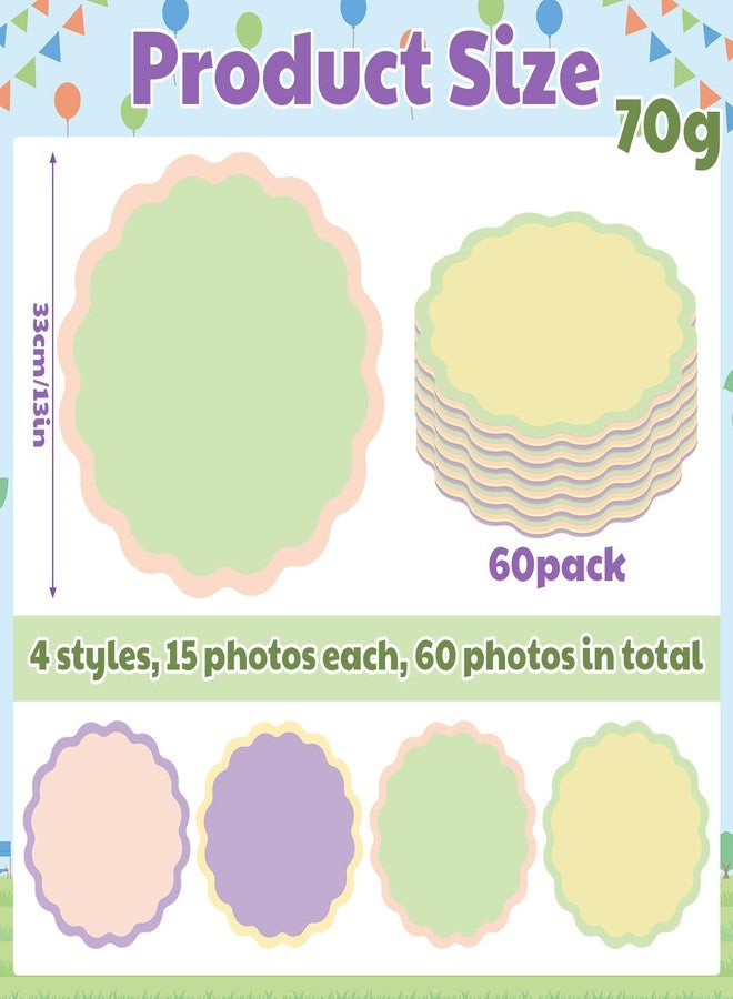Fuyoooo 60 Pcs Pastel Paper Placemats Pastel Place Mats Valentine Decoration Placemat 13 Inch Disposable Scalloped Colorful Round Table Decorative Colors Mats for Wedding Bridal Party Shower Banquet - Image 2