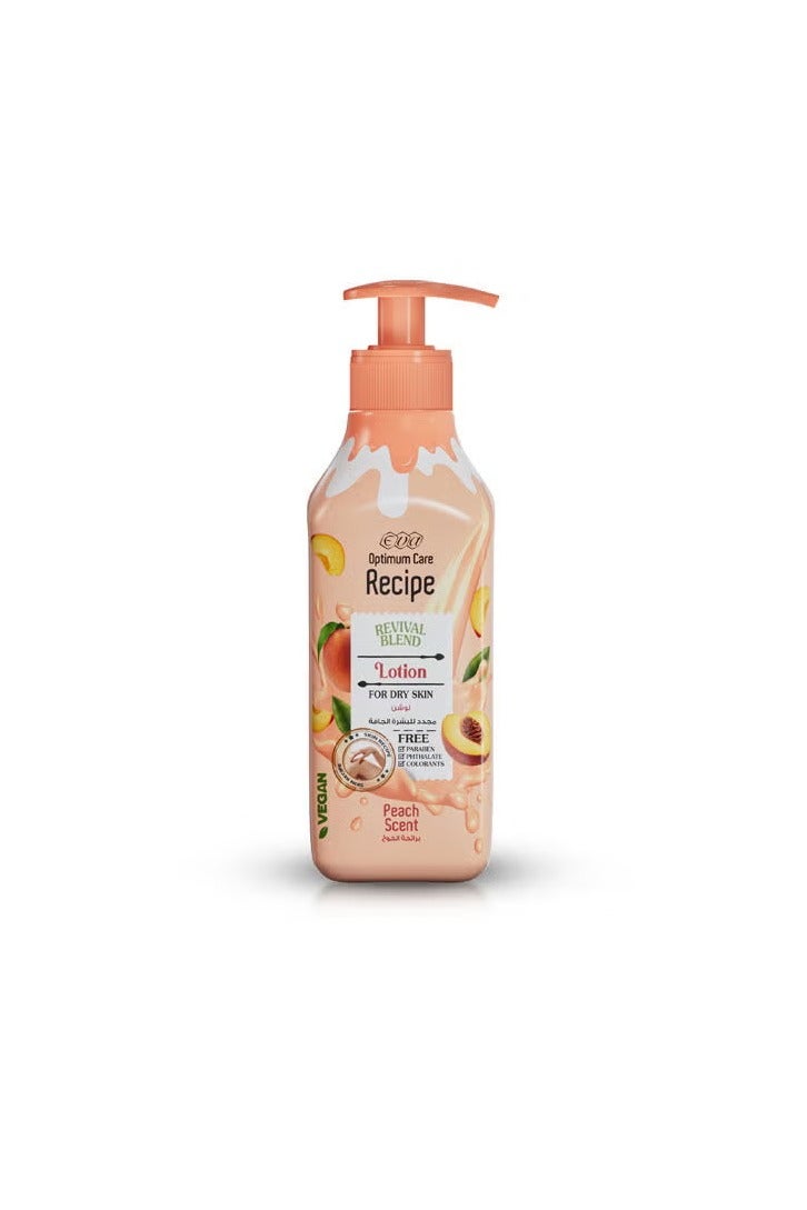 Eva Optimum Care Recipe Revival Blend Lotion For Dry Skin Peach Scent