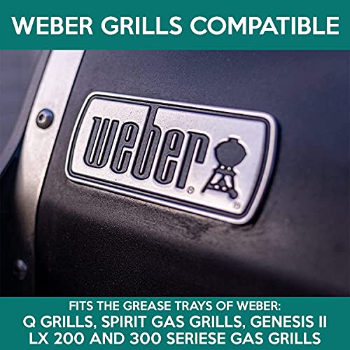Fig & Leaf (35 Pack) Weber Grills Compatible 6415 Drip Pans l Size 7.5” x 5” x 1.7" l Aluminum Foil l 32 Gauge l Fit for Weber Q Grills, Spirit Gas Grills, Genesis and Genesis II LX 200 300 Series - Image 5