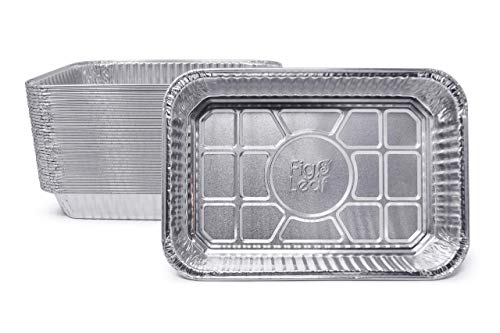 Fig & Leaf (35 Pack) Weber Grills Compatible 6415 Drip Pans l Size 7.5” x 5” x 1.7" l Aluminum Foil l 32 Gauge l Fit for Weber Q Grills, Spirit Gas Grills, Genesis and Genesis II LX 200 300 Series - Image 1