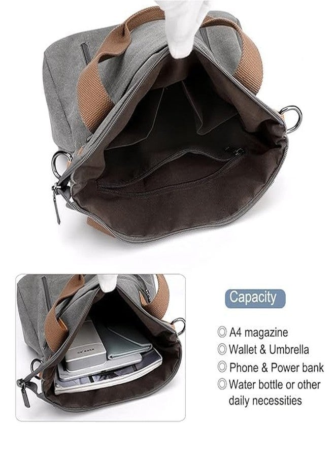 PARVY حقيبة يد نسائية من قماش الكانفاس من بارفي®، مزودة بحزام قابل للتعديل، حقيبة كتف كبيرة متعددة الاستخدامات، حقيبة كروسبودي للسفر والعمل المكتبي، حقيبة ساتشيل كاجوال للنساء والفتيات - Image 5