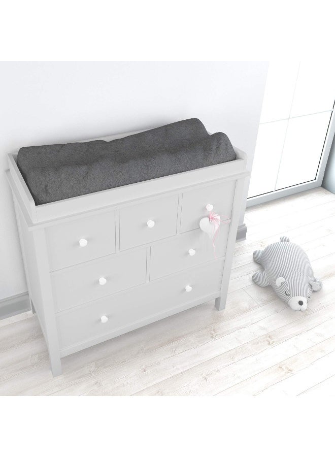 Cuddly Cubs Changing Pad Covers – 2 Pack – Snuggly Soft Plush Cotton Changing Table Covers for Boy, Girl – Fits Perfectly on Summer Infant and Other 16 x 32 Baby Changing Table Pads – Heather Grey - Image 5