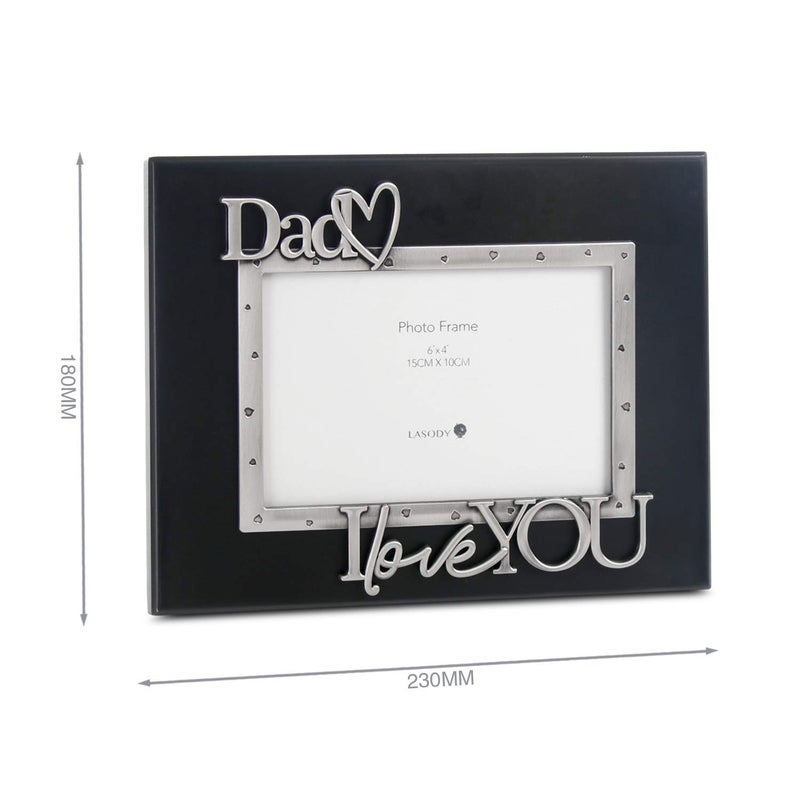 LASODY ""Dad I Love You Expressions Sentiment Picture Frame  4x6 inch  Black  Photo Gift for Papa  Grandpa  Family  Display on Tabletop  Desk - Image 2
