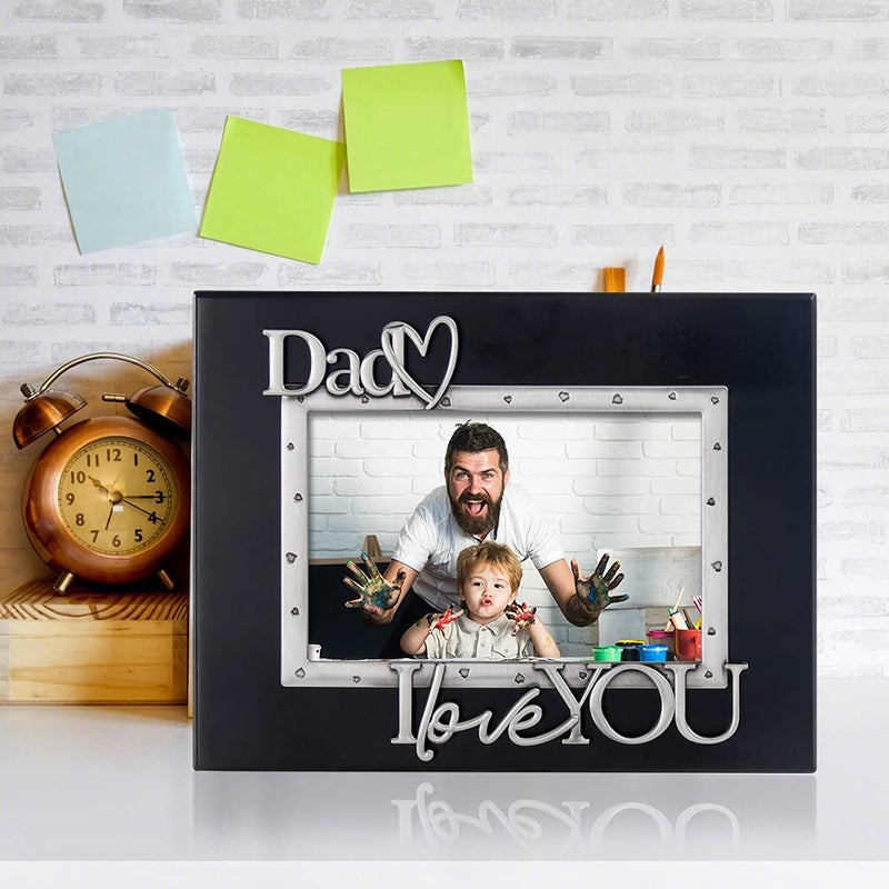 LASODY ""Dad I Love You Expressions Sentiment Picture Frame  4x6 inch  Black  Photo Gift for Papa  Grandpa  Family  Display on Tabletop  Desk - Image 5