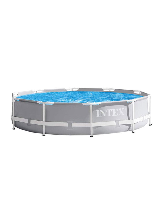 Intex Prism Frame Set Foldable Portable Lightweight Swimming Pool Grey Color 26700 Summer Splash Fun Water Play 305x76cm Superior Strength And Longer Durability Sturdy Circular Unisex - Image 1