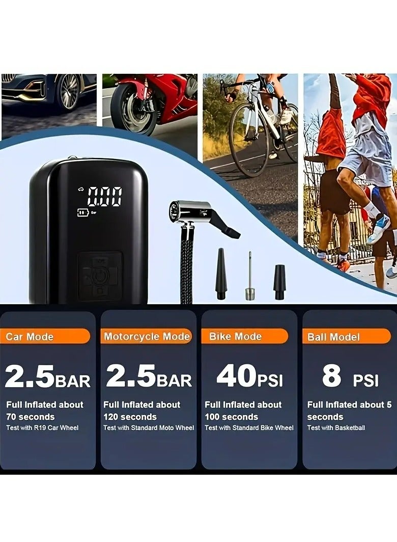 Generic A Portable Car Air Compressor with a Wireless Handheld Pump And Light, Suitable for Inflating And Compressing Tires of Cars And Motorcycles.  - Image 2