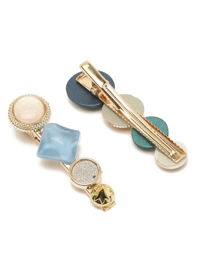 YouBella Fashion Jewellery Gold Plated Combo of 8 Hair clips Hair Pins for Girls and Women (Multicolor) (YBHAIR_41676) - Image 4