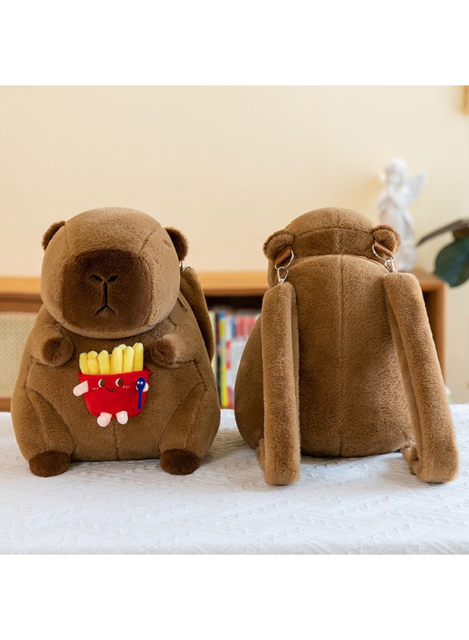 Explosions Capybara Backpack Plush Toy Creative Kapibala Backpack Fashionable Small Bag Girl Gift-Colour:Hug Rabbit Style -High:35cm 【0.35kg】 - Image 5