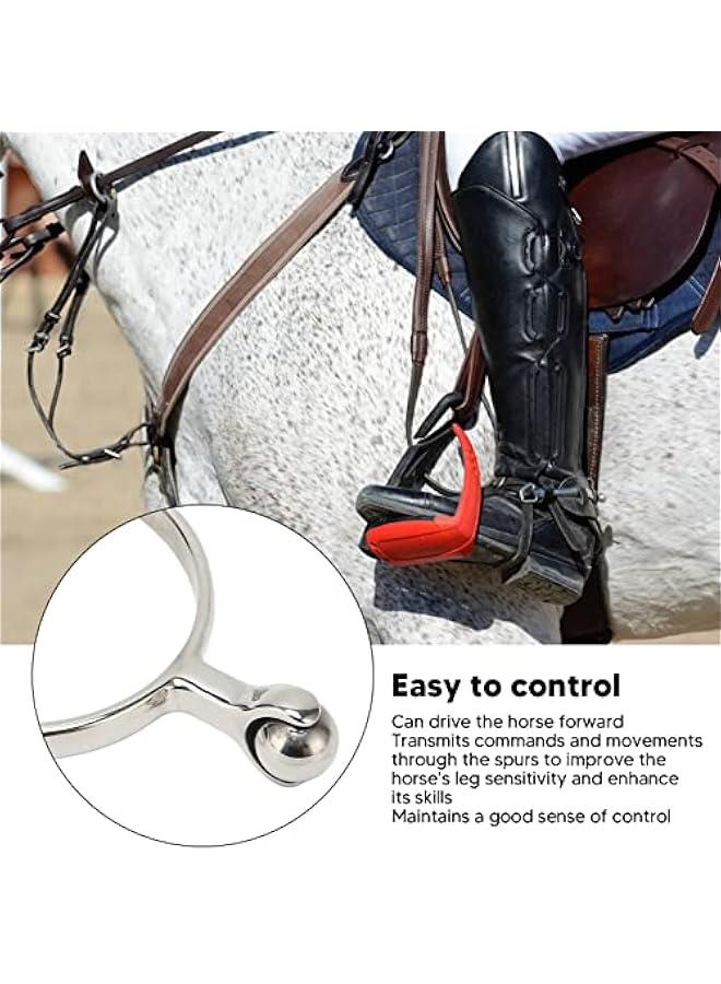 Generic 2 PCS Horse Spurs, Stainless Steel Spurs with Smooth Roller Ball, English Spur for Boots, Western Cowboy Spurs Equestrian Gear, Retro Spurs Saddlery Equipment - Image 2