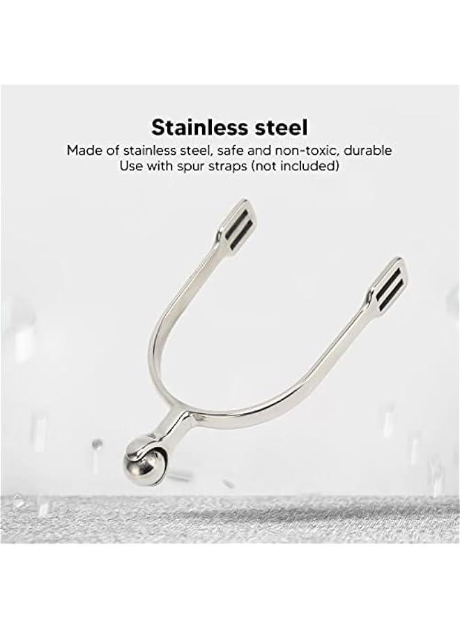 Generic 2 PCS Horse Spurs, Stainless Steel Spurs with Smooth Roller Ball, English Spur for Boots, Western Cowboy Spurs Equestrian Gear, Retro Spurs Saddlery Equipment - Image 5