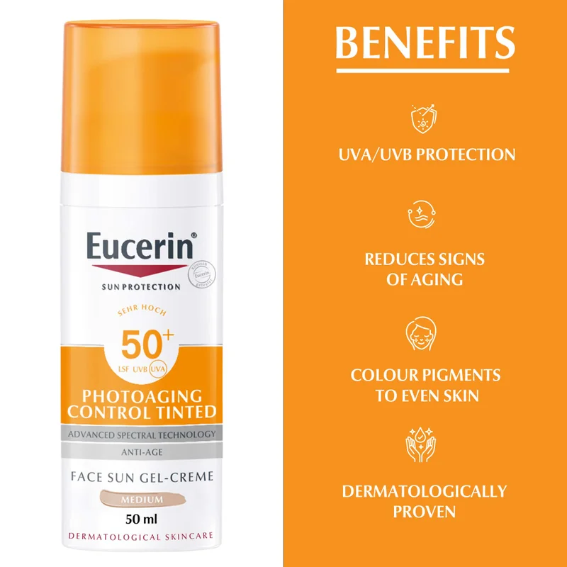 Eucerin Photoaging Control Tinted Gel Creme Medium Spf50+ 50Ml