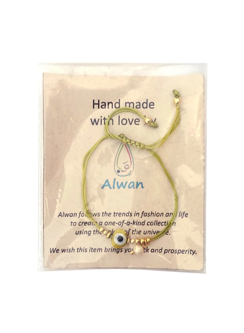 Alwan String Bracelet with an Evil Eye and a Small Pearl - Image 4