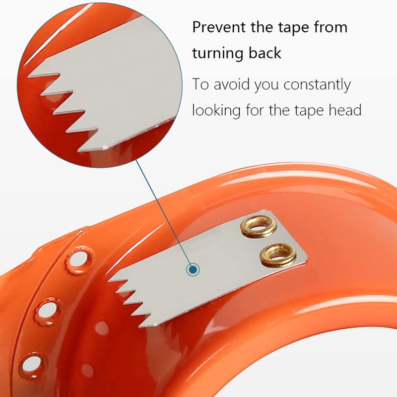 IDHM PROSUN 2 Pack Metal Packing Tape Dispenser Gun:2-inch Wide Tape Dispenser / 3-Inch Inner Paper Core(2" Blue + 2" Orange) - Image 4