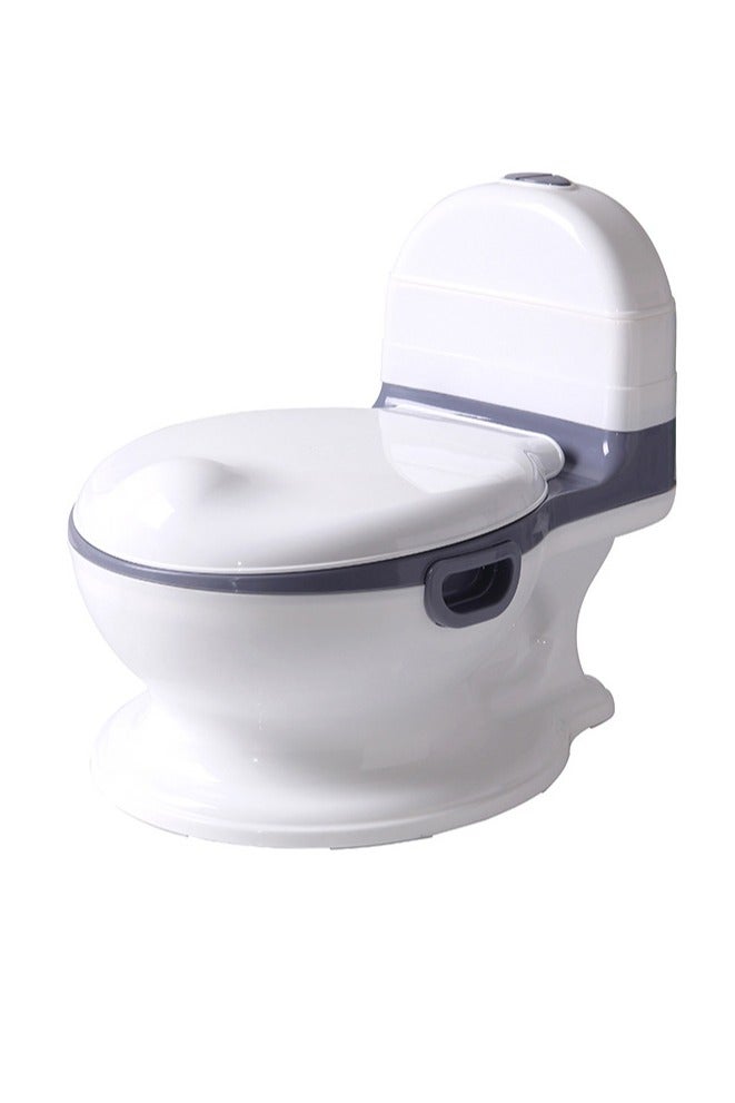 Topyich Baby Potty Training Seat, Kid Size Potty, Realistic Potty Training Toilet with Lid Back，Comfortable Potty Training – Grey (Free 10 Cleaning Bags)  - Image 1