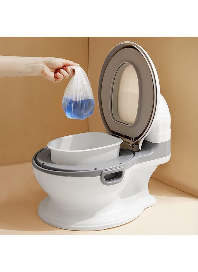 Topyich Potty Training Seat for Baby, Toilet Seat for Kids – Artificial Potty with PU Cushions for Toddlers & Kids Comfortable Potty Training – Grey (Free 10 Cleaning Bags)  - Image 3