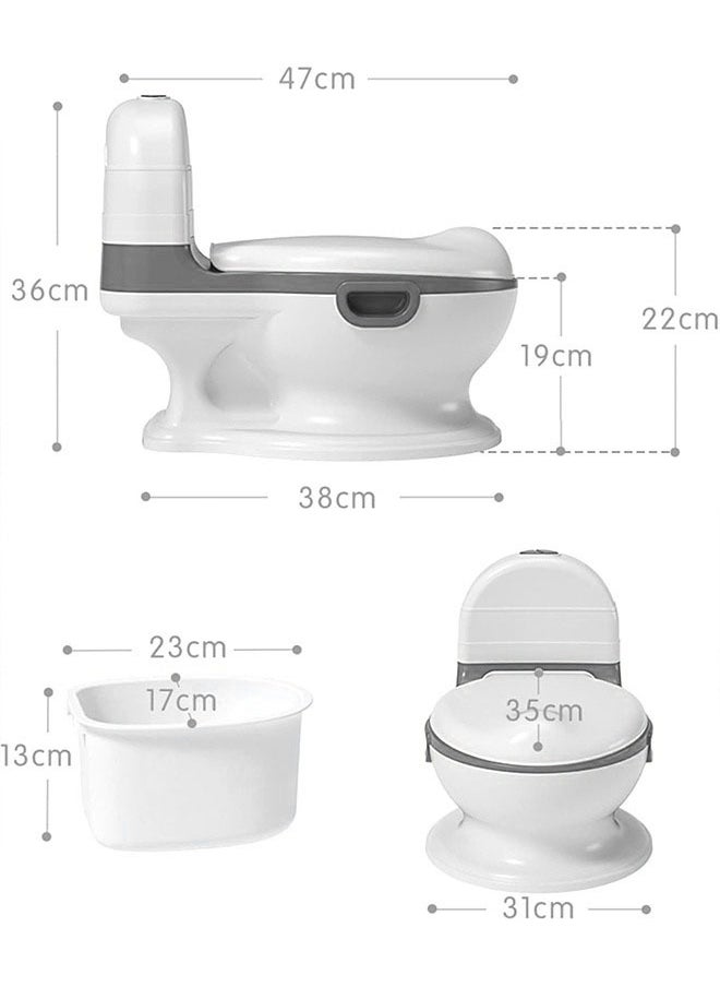 Topyich Potty Training Seat for Baby, Toilet Seat for Kids – Artificial Potty with PU Cushions for Toddlers & Kids Comfortable Potty Training – Grey (Free 10 Cleaning Bags)  - Image 2