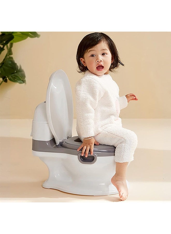 Topyich Potty Training Seat for Baby, Toilet Seat for Kids – Artificial Potty with PU Cushions for Toddlers & Kids Comfortable Potty Training – Grey (Free 10 Cleaning Bags)  - Image 5