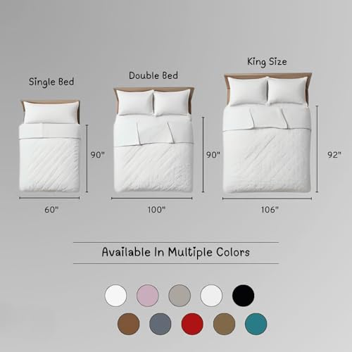 EDMUND - All Season Comforter Reversible AC Blanket Lightweight Quilt Duvet for Double Bed Comforter (90" x 100") Inches - AC Duvet 150 GSM Comforter | Teal & Dark Grey - Image 5