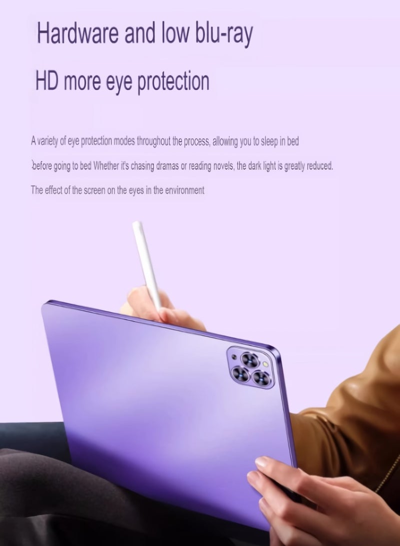 AROAQ Pad Pro Tablet Computer, 5G Full Network Android Pad, High Performance Octa Core Processor Dual Camera Student Learning Tablet For Entertainment Gaming Learning, (1pc, Purple, 12GB RAM 512GB ROM)  - Image 3