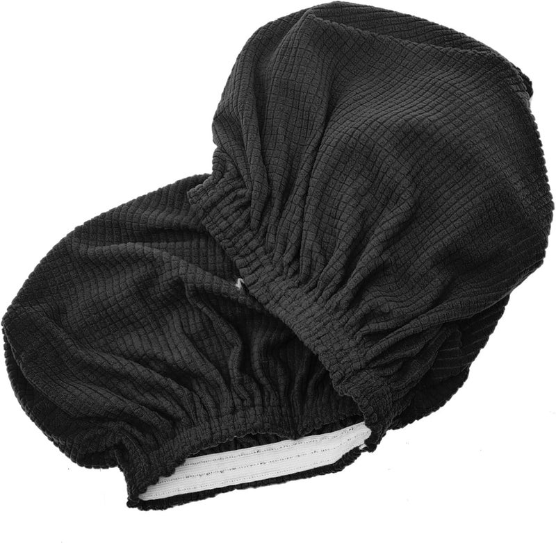 Stretch Sofa Cushion Cover Jacquard Fleece Armchair Slipcover Elastic Full Wrap Seat Protector Black Plaid One-Seater for Living Room - Image 1