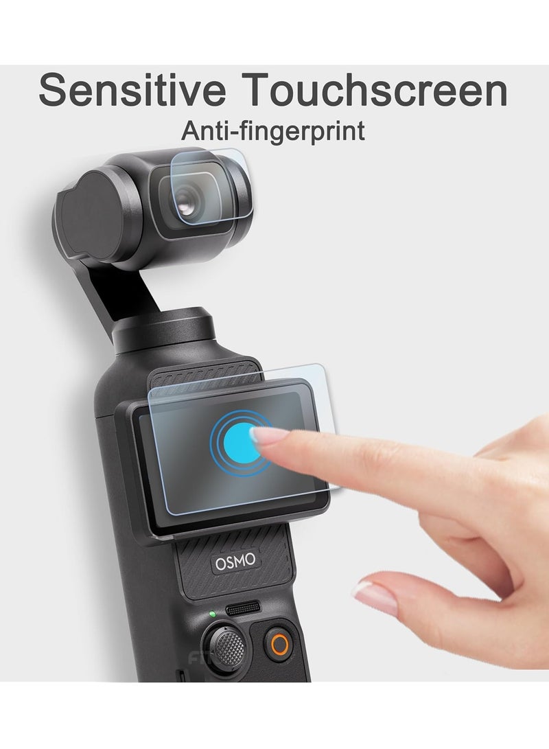 6PCS Lens & Screen Protector for DJI Osmo Pocket 3,0.24mm 9H Hardness Ultra Clear Scratch Resistant Lens Tempered Glass Film Guard Touch Sensitive Easy Installation pocket 3 Accessories - Image 3