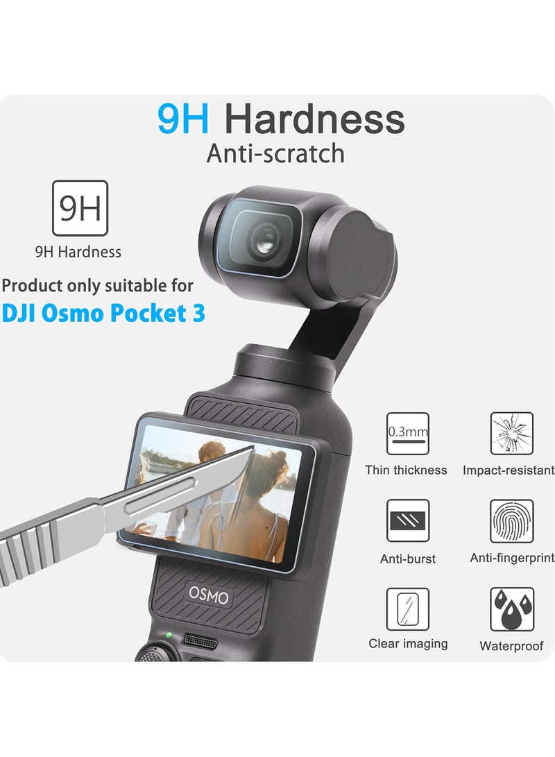 6PCS Lens & Screen Protector for DJI Osmo Pocket 3,0.24mm 9H Hardness Ultra Clear Scratch Resistant Lens Tempered Glass Film Guard Touch Sensitive Easy Installation pocket 3 Accessories - Image 4