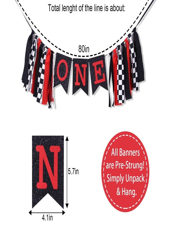 Felix Racing High Chair Banner - Racing First/1st Birthday Party Decorations,Race Car First/1st High Chair Banner,Checkered Flag Racing Birthday Decorations - Image 2