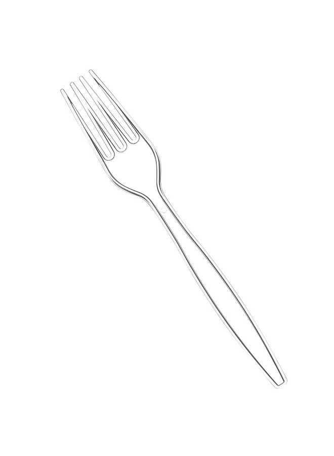 Comfy Package [100 Pack] Heavy Duty Disposable Clear Plastic Forks - Basic Cutlery for Parties, Events, and Everyday Use - Image 2