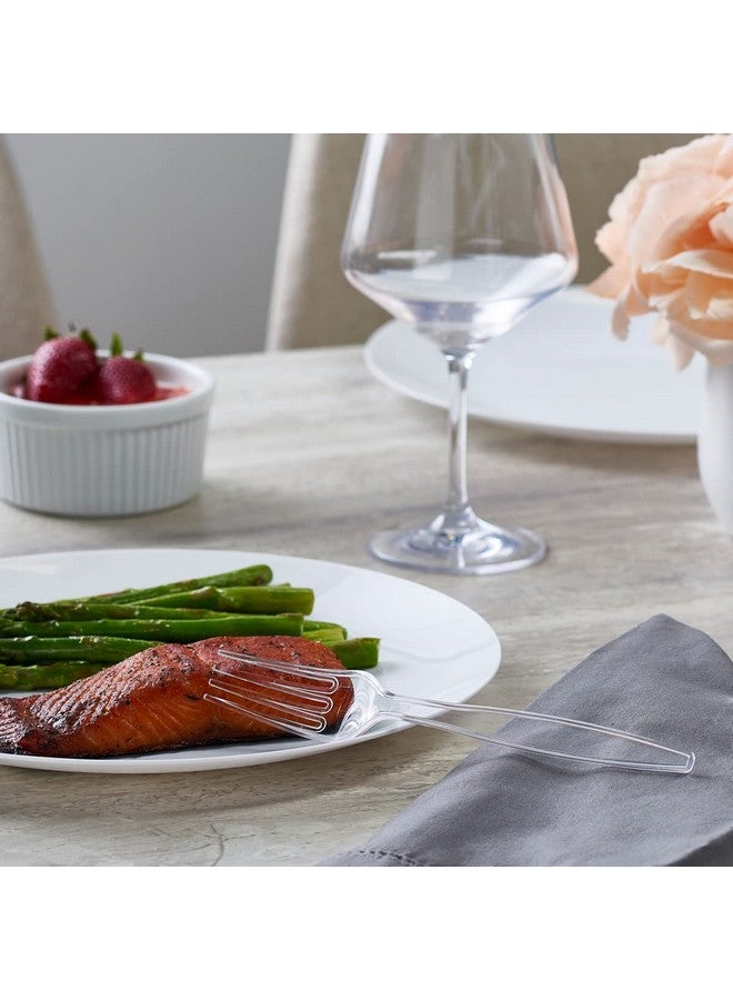 Comfy Package [100 Pack] Heavy Duty Disposable Clear Plastic Forks - Basic Cutlery for Parties, Events, and Everyday Use - Image 5