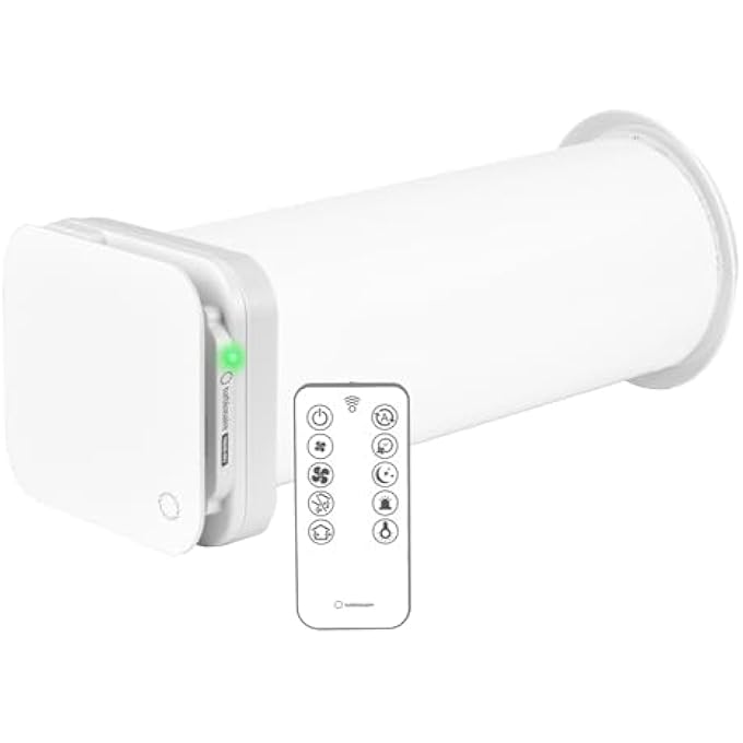 TREND HRV 150 WMW DECENTRALIZED VMC UNIT, WIFI, CERAMIC HEAT RECOVERY DEVICE, HUMIDITY SENSOR, REMOTE CONTROL, 8 SPEED, REVERSIBLE AIRFLOW, 150 MM, WHITE, SILENT - Image 2