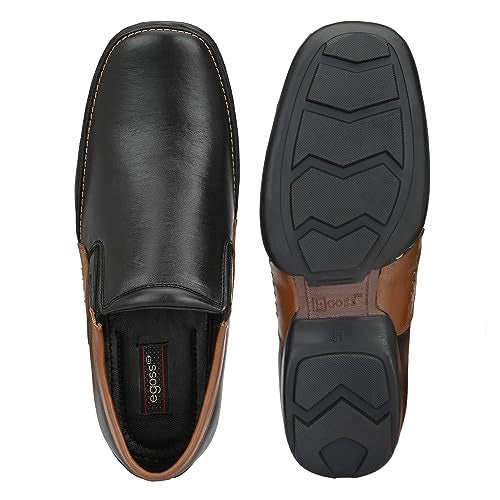 egoss Moccasin Casual Shoes for Men | Genuine Leather | Comfortable & Stylish Footwear | Office & Travel Friendly – G-358 | Black, 8 - Image 5