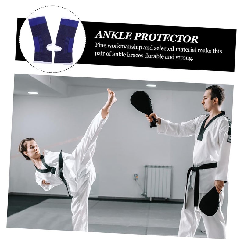 Professional Ankle Sleeve Compression Wrap Support Bracer For Sports Basketball Running Cycling Blue - Image 5