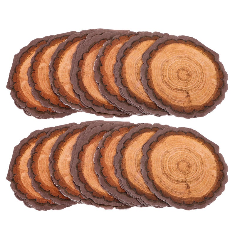 Wood Grain Printed Paper Napkins Disposable Guest Towels for Thanksgiving Holiday Dinner Tableware - Image 2