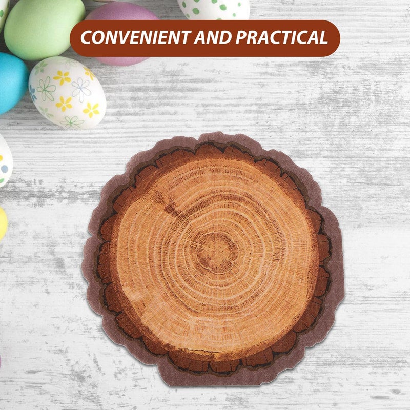Wood Grain Printed Paper Napkins Disposable Guest Towels for Thanksgiving Holiday Dinner Tableware - Image 4